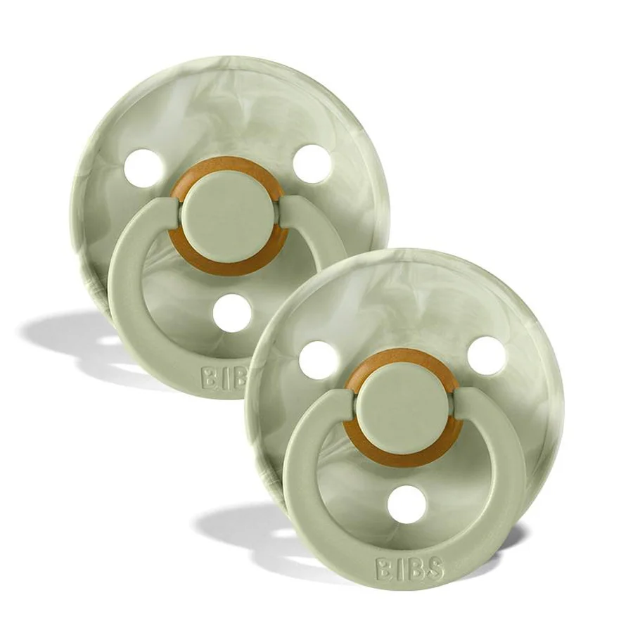 Bibs 2-pak rund sut, str 2 - Tie Dye Sage/Ivory