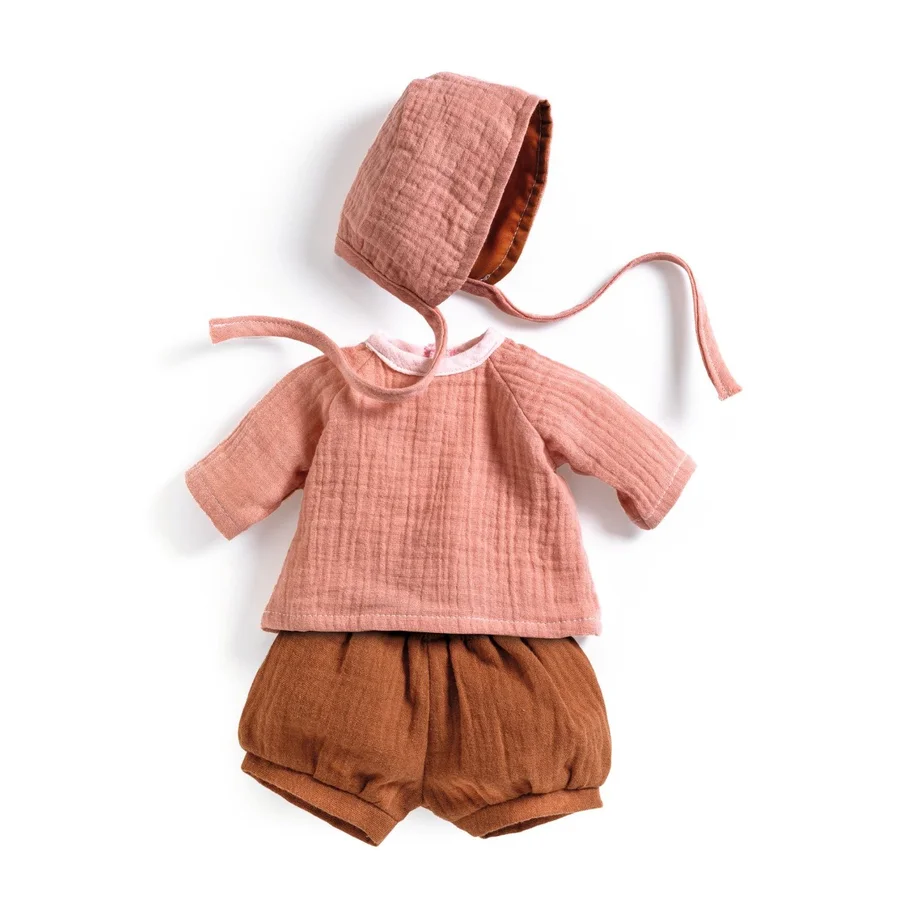Djeco Pomea, Puppenkleidung - Set mit Haube, Peach