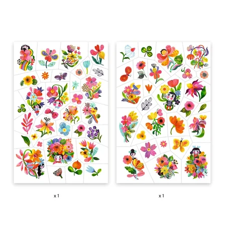 Djeco Tattoos, Bunte Blumen