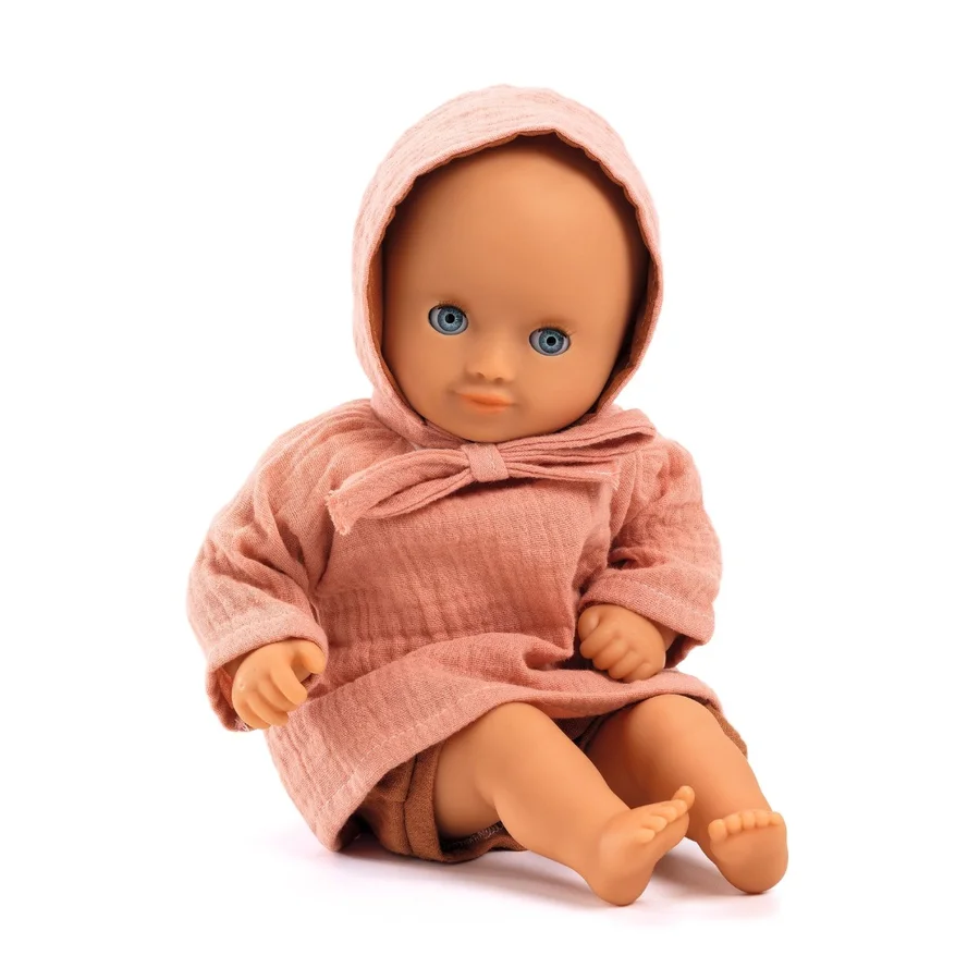 Djeco Pomea, Puppenkleidung - Set mit Haube, Peach