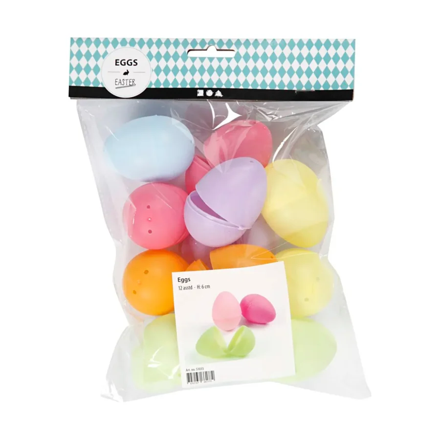 Bunte Aufklapp-Eier, 12 stk 6 cm