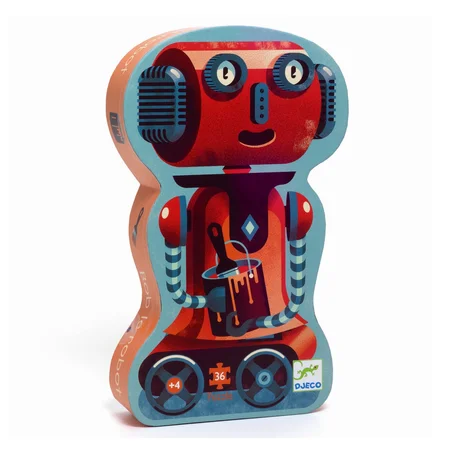 Djeco Silhouettenpuzzle, Roboter - 36 Teile