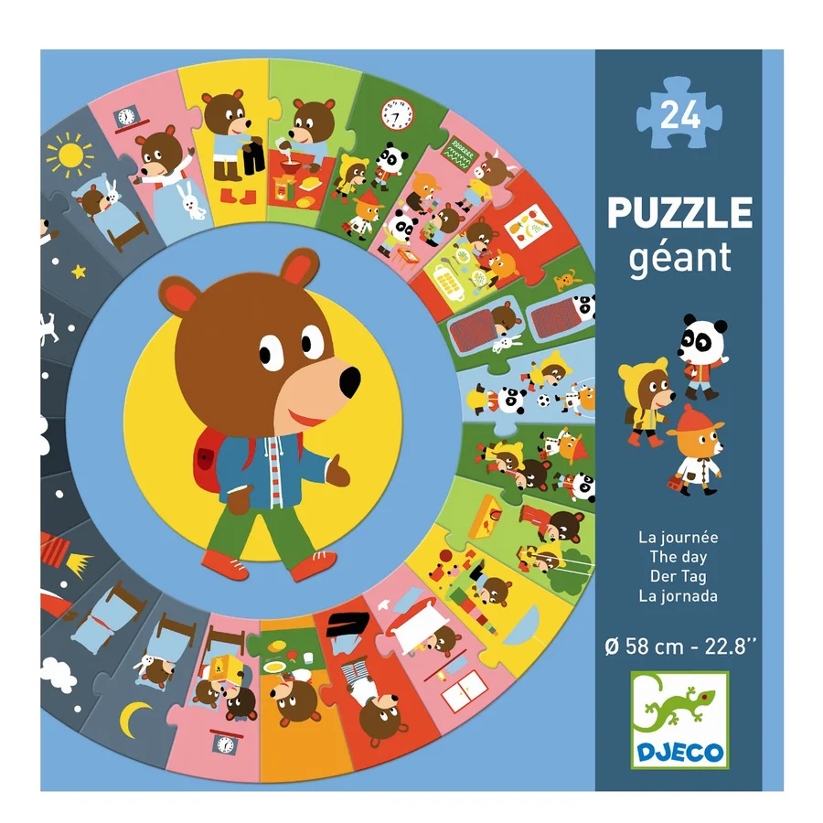 Djeco Zirkelpuzzle, Tagesablauf - 24 Teile