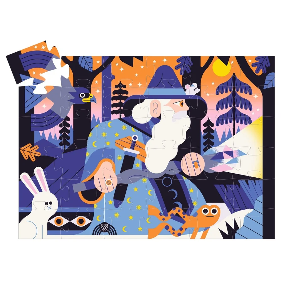 Djeco Silhouettenpuzzle, Der Zauberer - 36 Teile
