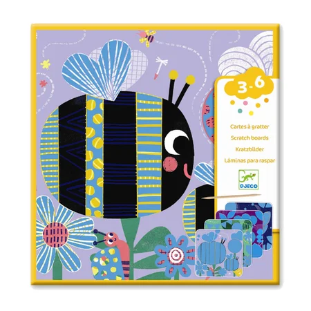 Djeco kreatives Basteln, Kratzbilder für die Kleinsten - Insekten
