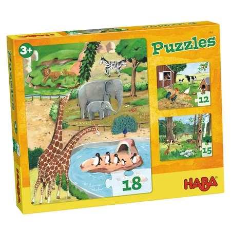 Haba 3 puslespil, dyreliv