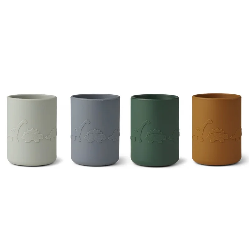 Liewood silikone kopper, 4-pak - dino blue multi mix