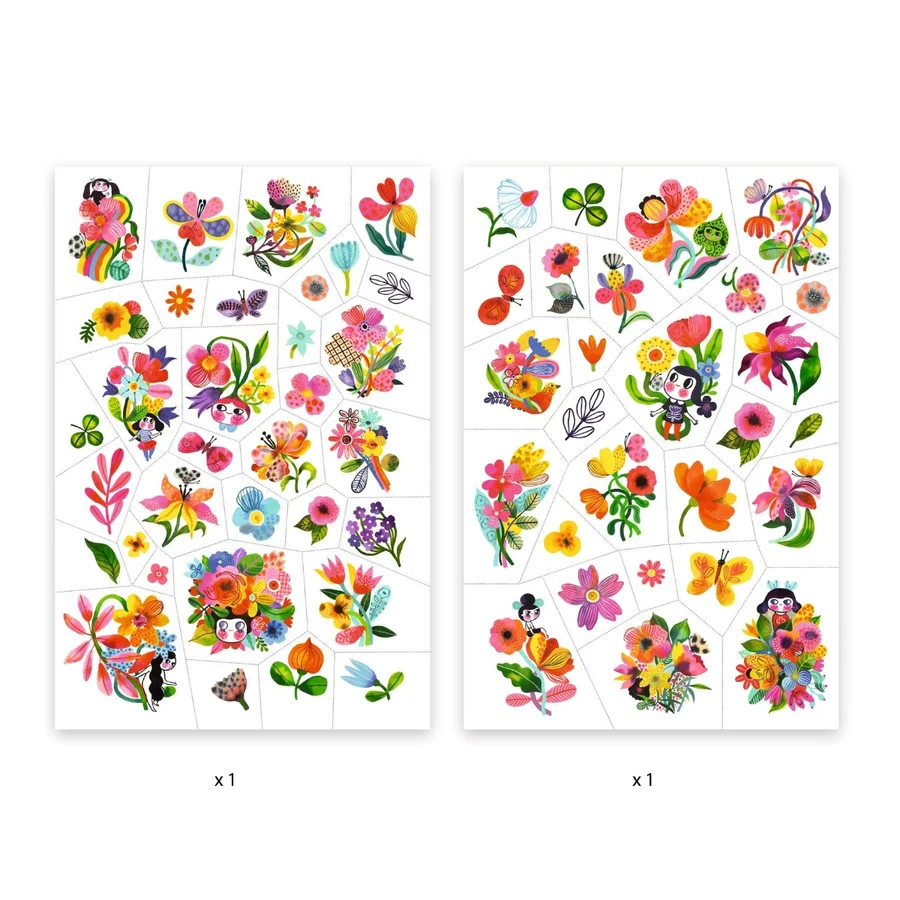 Djeco Tattoos, Bunte Blumen