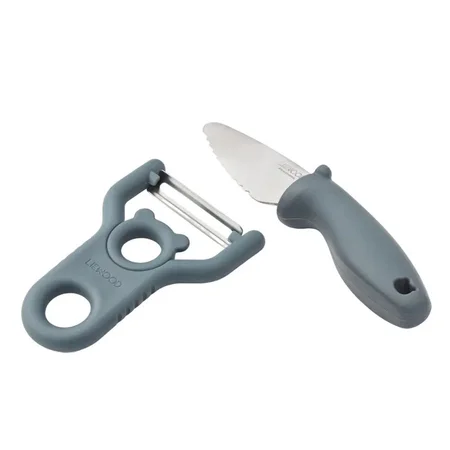 Liewood Pertense Schäl- und Messer Set, Whale Blue