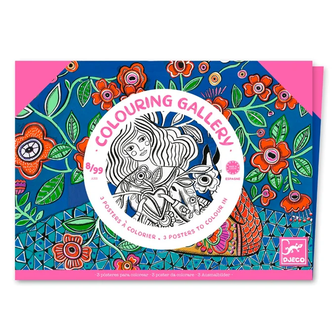 Djeco Poster zum Anmalen, Galerie Blumen