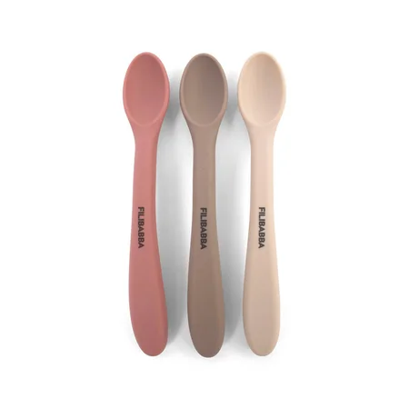 Filibabba 3er-Pack Silikonlöffel, Rose Mix