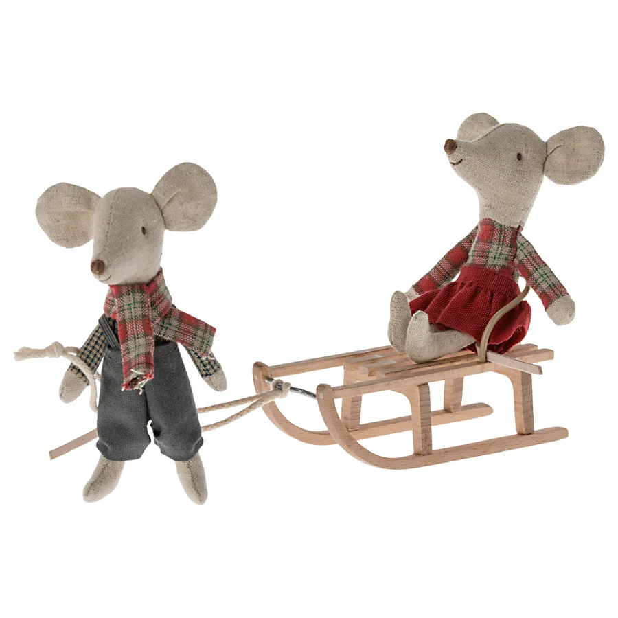 Maileg Schlitten, Maus
