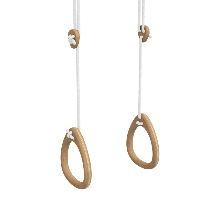 Lillagunga Ringe, Eiche, weiße Seile, 2-2,80 m