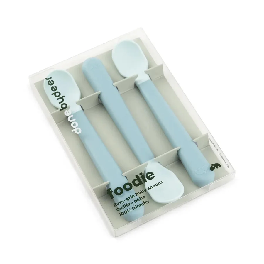 Foodie Easy-Grib 3er-Pack Baby-Löffel, blue, Done by Deer 