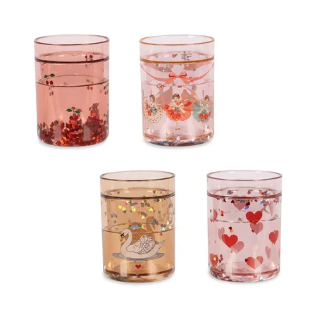  Konges Sløjd 4er-Pack Glitter Tasse, rose multi