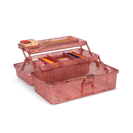 Konges Sløjd Creative Art Toolbox mit Bastelzubehör, Glitter Rose