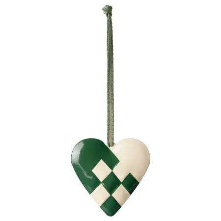 Maileg Metall Weihnachtsanhänger, großes Herz - Dark Green