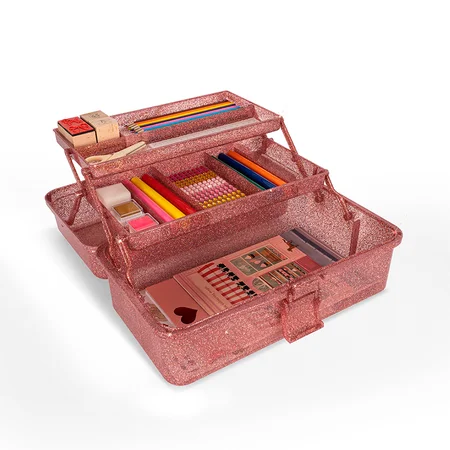 Konges Sløjd Creative Art Toolbox mit Bastelzubehör, Glitter Rose