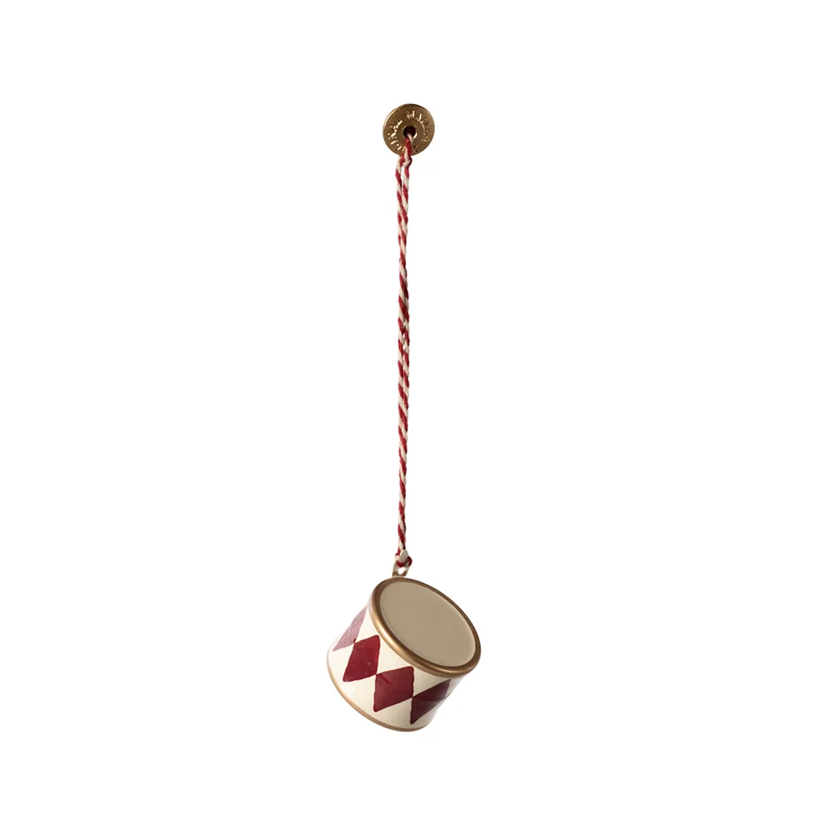 Maileg Metall Weihnachtsanhänger, kleine Trommel - rot