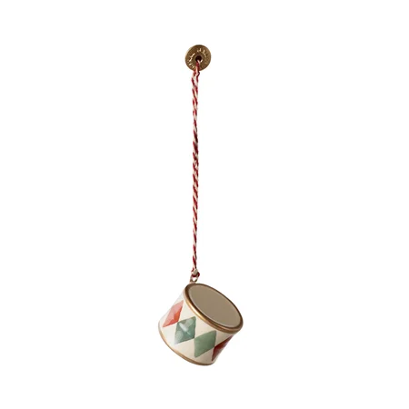  Maileg Metall Weihnachtsanhänger, kleine Trommel - classic green
