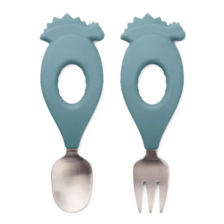 Liewood Stanley Baby Besteck Set, Dino/ Whale blue