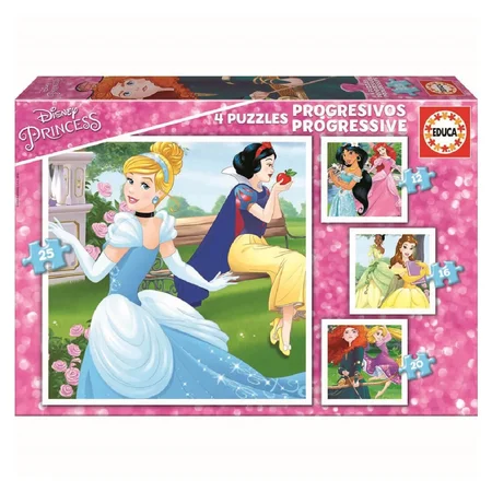 Educa Puzzlespiel 4-teilig, Prinzessinnen