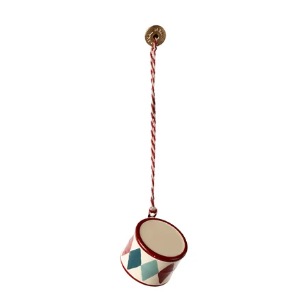 Maileg Metall Ornament kleine Trommel, klassisch rot
