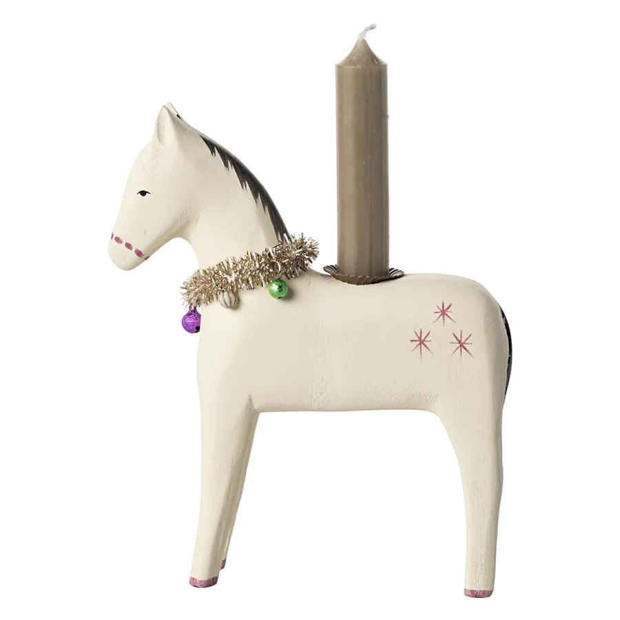 Maileg Kerzenhalter aus Holz, großes Pferd