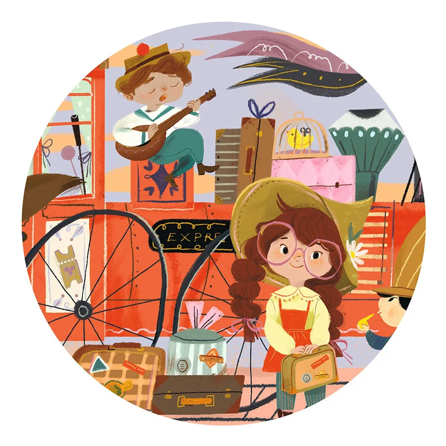 Djeco Silhouettenpuzzle Mias Reise, 36 Teile