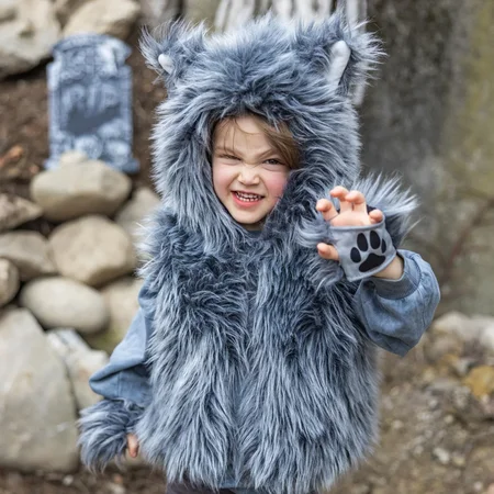 Great Pretenders Store Hässlicher Wolf Weste mit Handschuhen