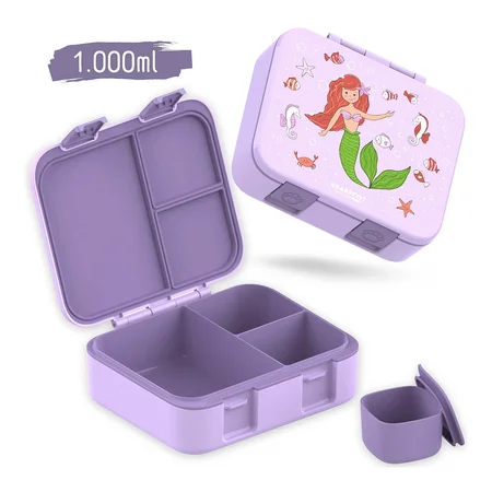 Bearfoot Bento COMPACT Brotdose, 650 ml - lila Meerjungfrau