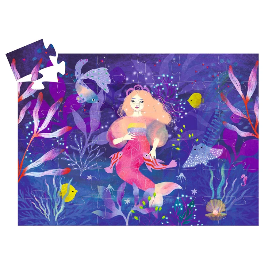 Djeco Silhouetten-Puzzle, Meerjungfrau Ella, 36 Teile