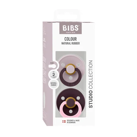 BIBS Colour Studio Fusion 2er-Pack Schnuller Größe 2, Dusky Lilac & Plum