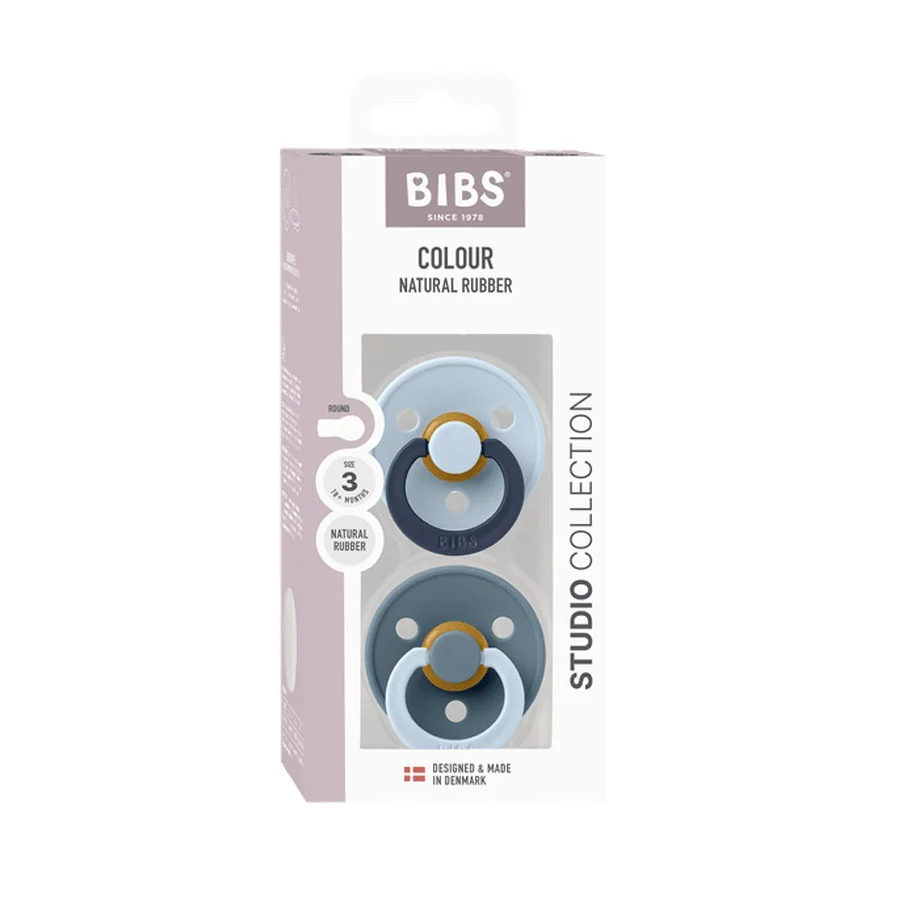 BIBS Colour Studio Fusion 2er-Pack Schnuller Größe 3, Baby Blue & Petrol