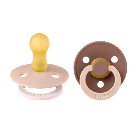 BIBS Colour Studio Fusion 2er-Pack Schnuller Größe 2, Blush & Woodchuck