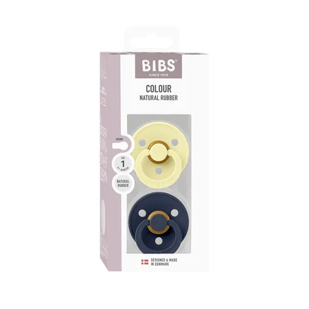 BIBS Colour Drop 2er-Pack Schnuller Größe 1, Luna & Deep Space