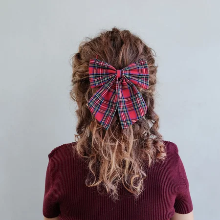 Mimi & Lula 2 Haarschleifen, Red Tartan Agnes Pony Pals