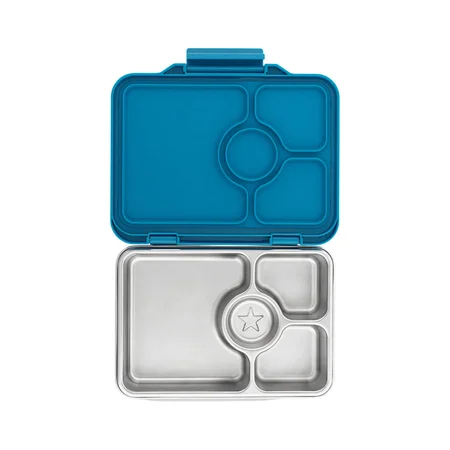 Yumbox madkasse 4 sektioner og stål indsats, normandy blue