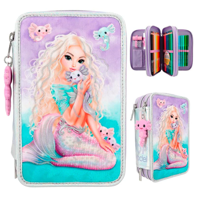 Topmodel Federtasche mit 3 Fächern, mermaid