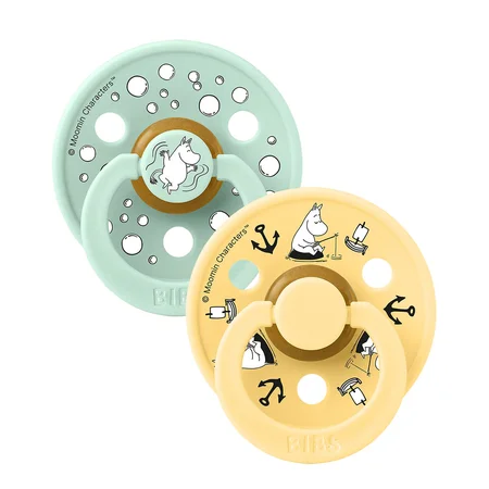 Bibs x Moomin Sailing 2er-Pack Colour Schnuller Größe 2, Nordic Mint Mix