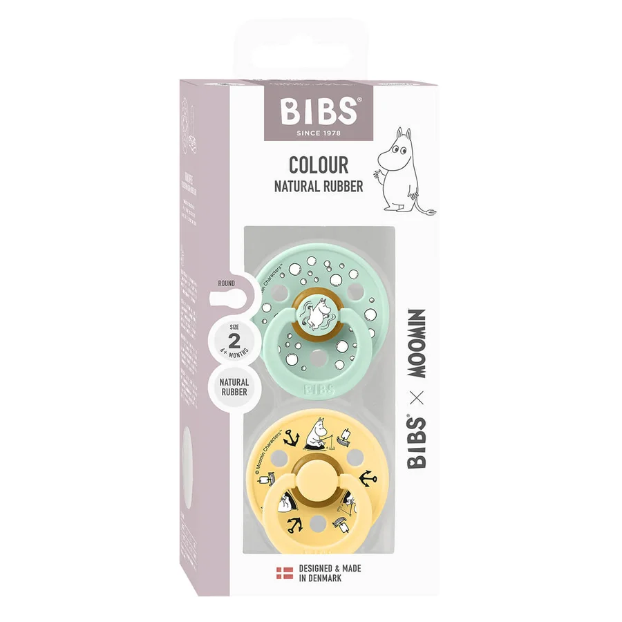Bibs x Moomin Sailing 2er-Pack Colour Schnuller Größe 2, Nordic Mint Mix