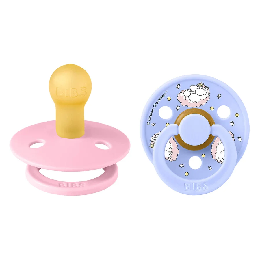 Bibs x Moomin Dreaming 2er-Pack Colour Schnuller Größe 1, Baby Pink Mix
