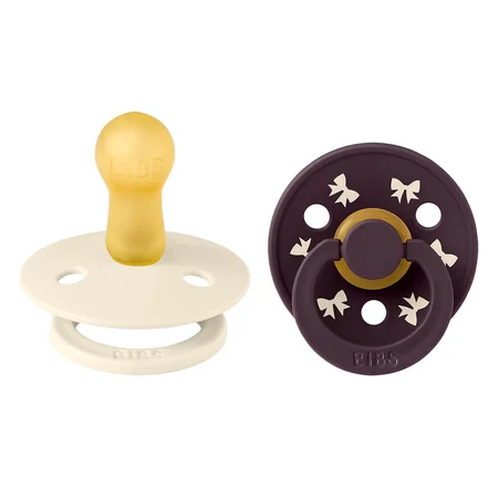 Bibs Holiday 2-Pack Colour Schnuller Größe 2, Ivory/Plum
