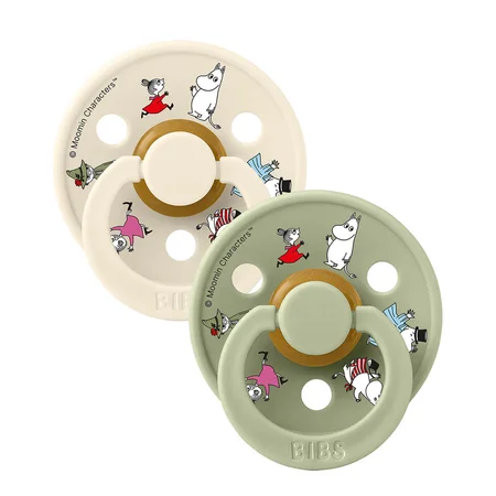 Bibs x Moomin Friends 2er-Pack Colour Schnuller Größe 1, Ivory Mix