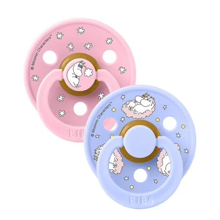Bibs x Moomin Dreaming 2er-Pack Colour Schnuller Größe 2, Baby Pink Mix