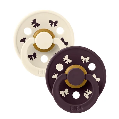 Bibs Holiday 2-Pack Colour Schnuller Größe 1, Ivory/Plum