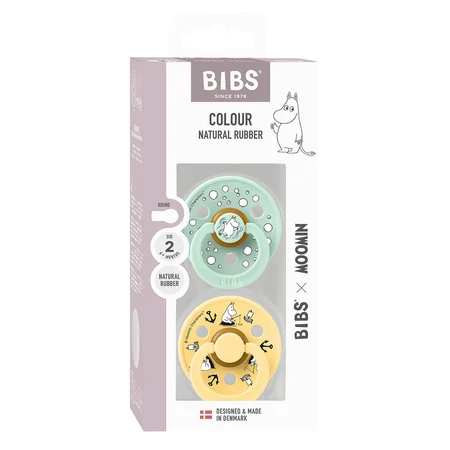 Bibs x Moomin Sailing 2er-Pack Colour Schnuller Größe 2, Nordic Mint Mix