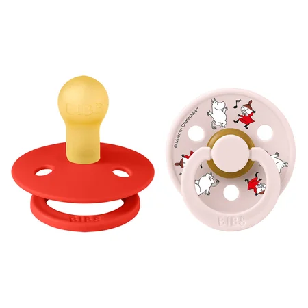 Bibs x Moomin Dancing 2-Pack Colour Schnuller Größe 1, Candy Apple Mix