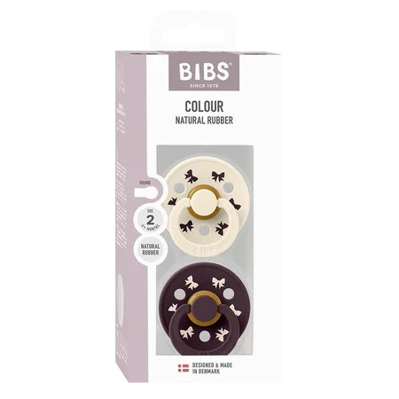 Bibs Holiday 2-Pack Colour Schnuller Größe 2, Ivory/Plum
