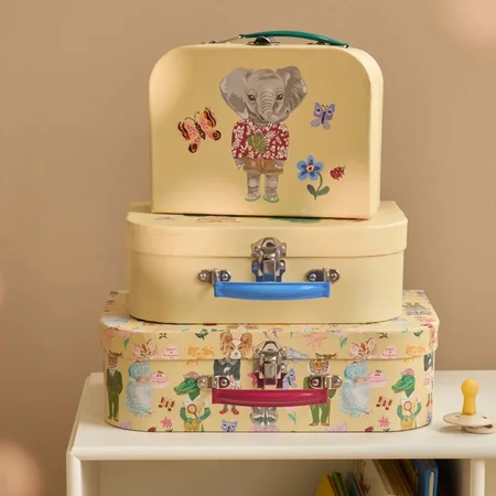 Rice Papkuffert 3-pak med Nathalie Lété Print, Creme